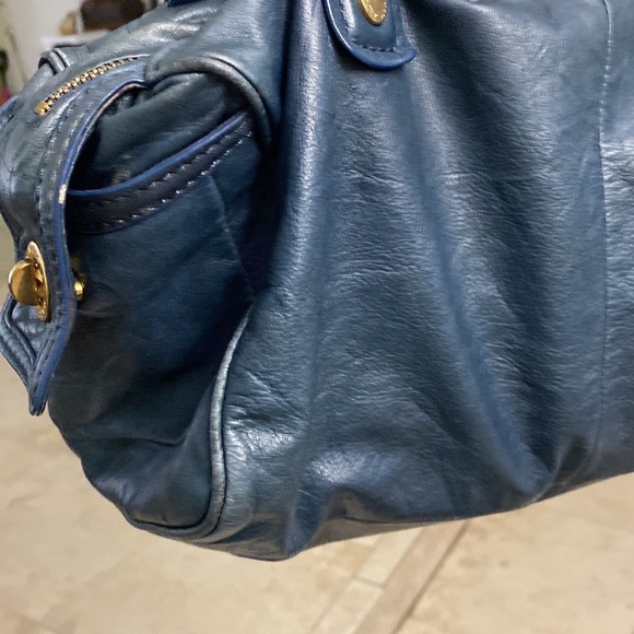 Marc by Marc Jacobs Blue Leather Totally Turnlock Benny Purse Satchel Shoulder - Picture 16 of 16